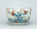 Hand-Painted Polychrome Floral Large Porcelain Bowl