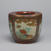 Hand-Painted Polychrome Floral Large Porcelain Bowl