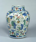 Blue and White Landscape Porcelain Jar