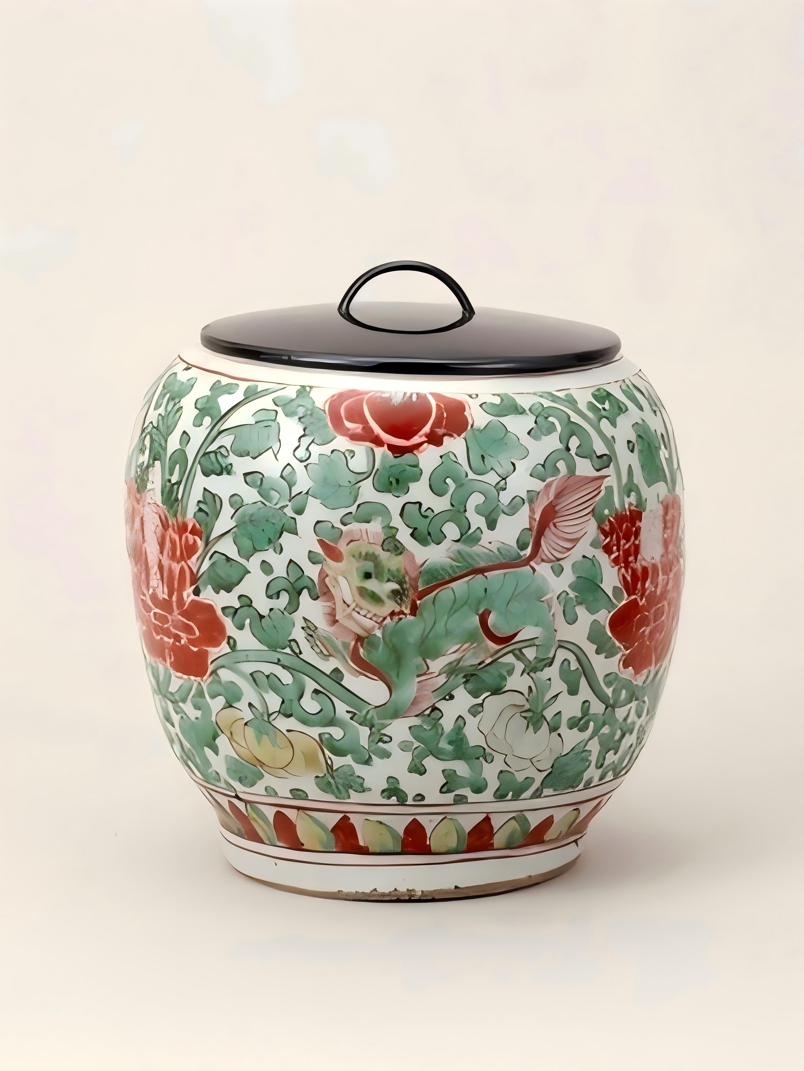 Blue and White Landscape Porcelain Jar